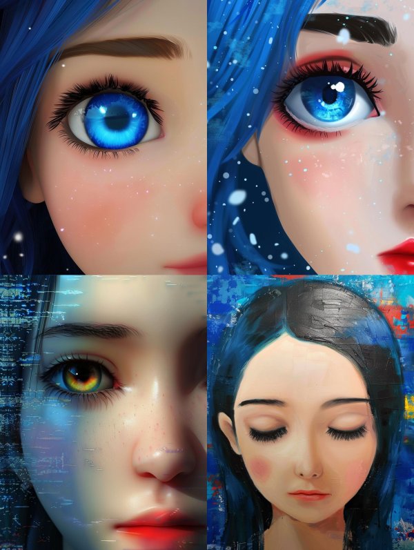 Celestial Blue Gaze Portrait