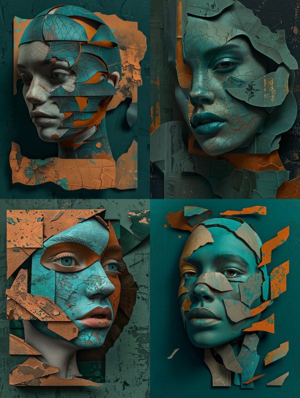 Fragmented Soul in Teal Patina