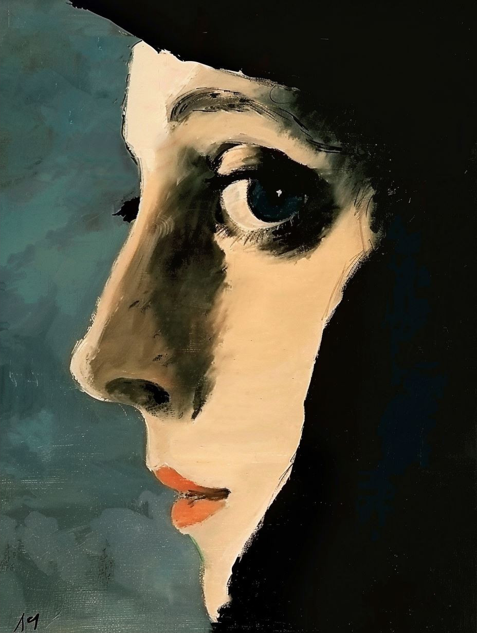 Dramatic Ink Portrait Study - Image 2