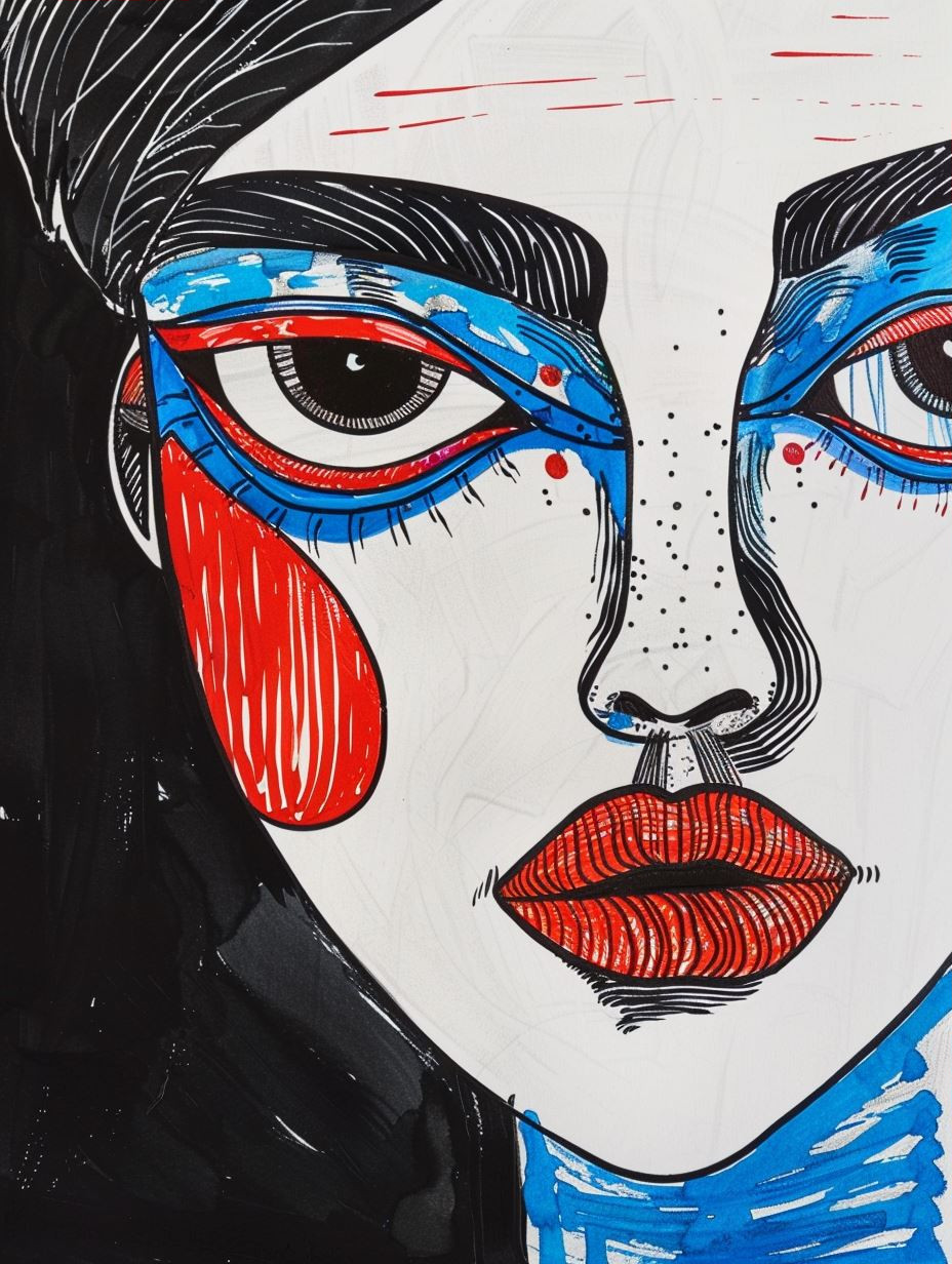 Fragmented Visions in Red and Blue - Image 3