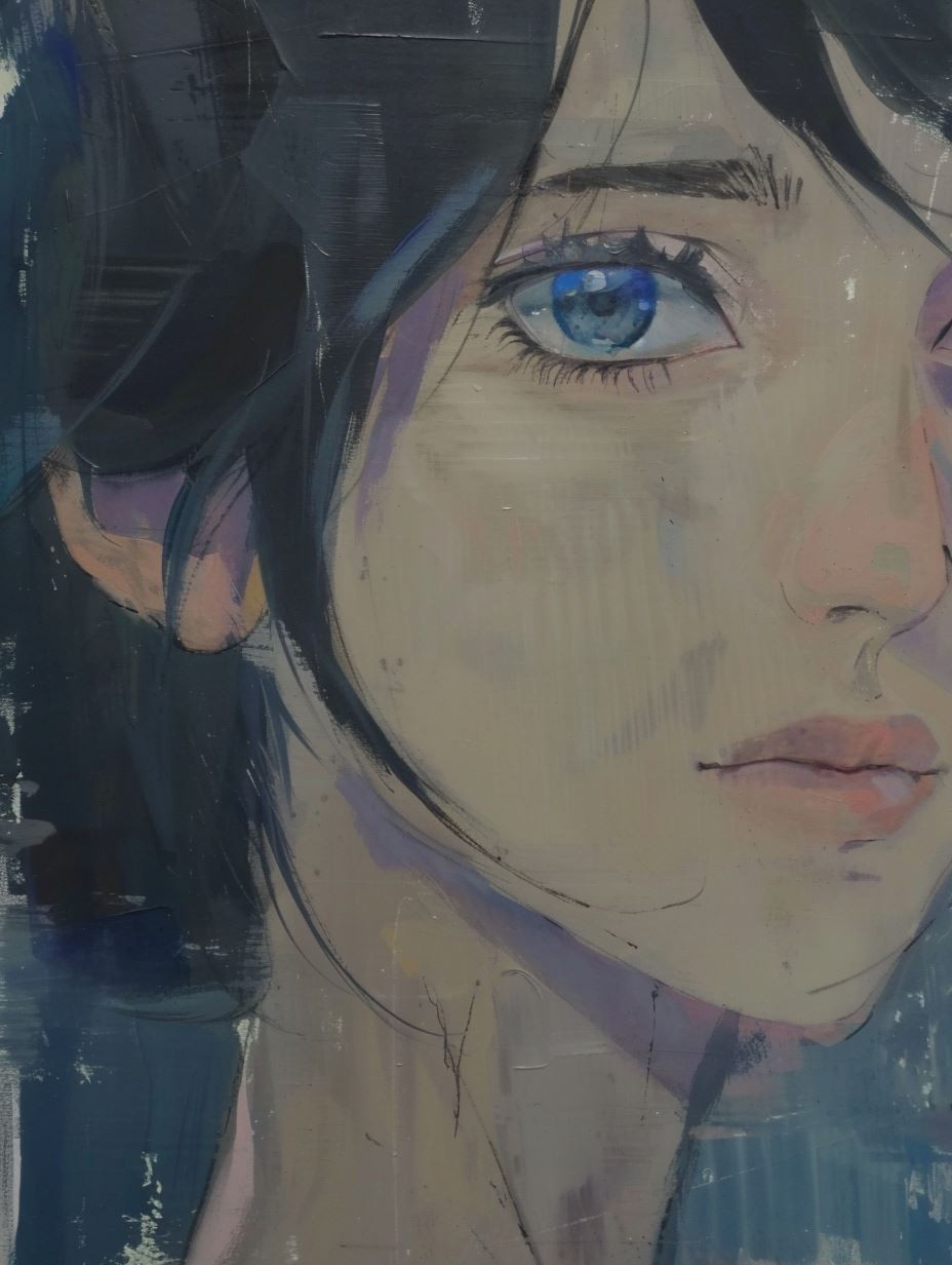Ethereal Gaze in Oil Paint - Image 1