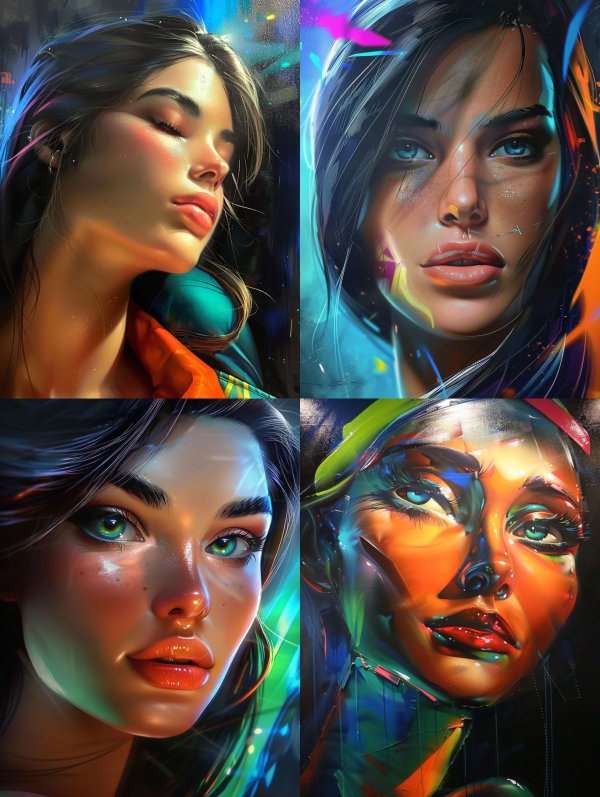 Neon Dreams: Digital Portrait Collection