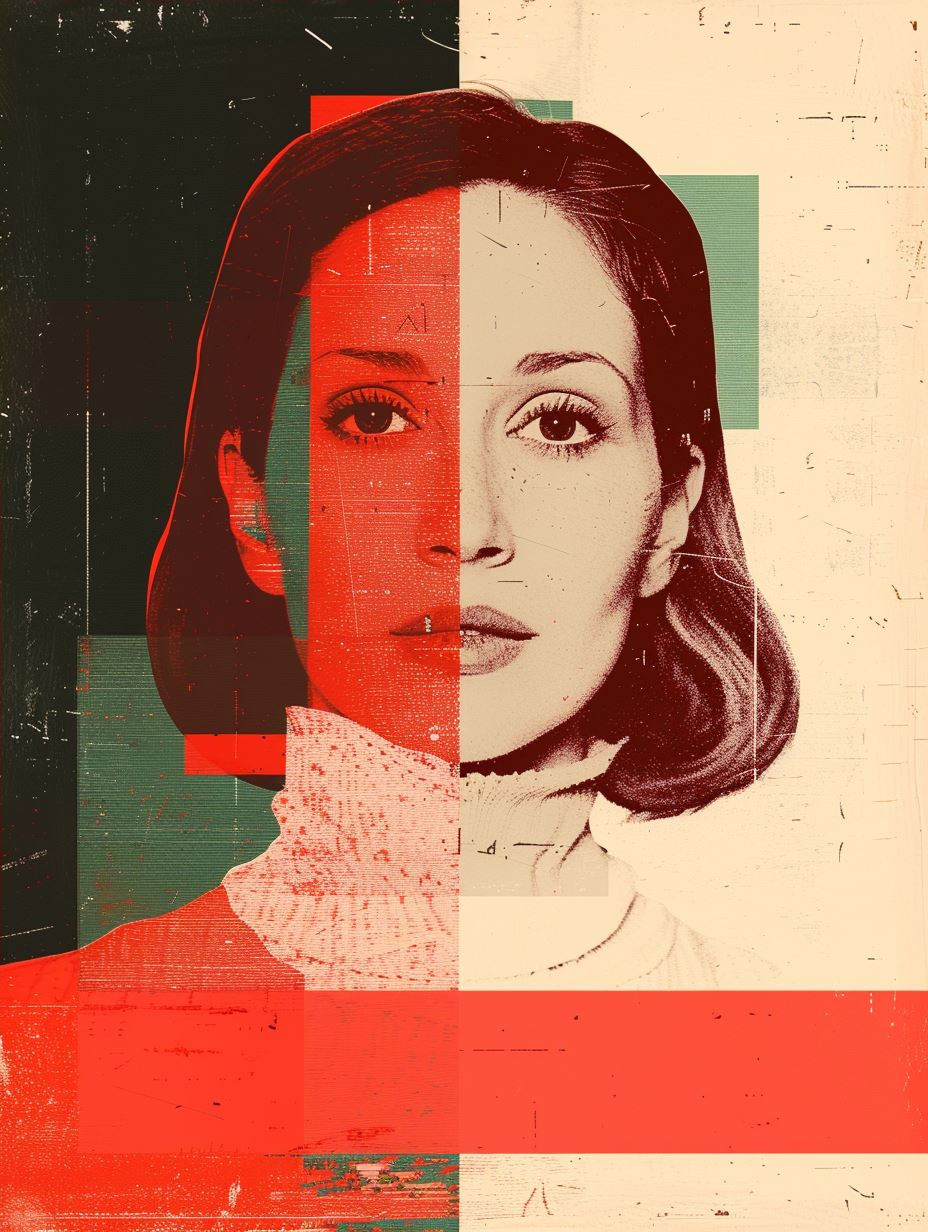 Fragmented Crimson Digital Portrait - Image 4