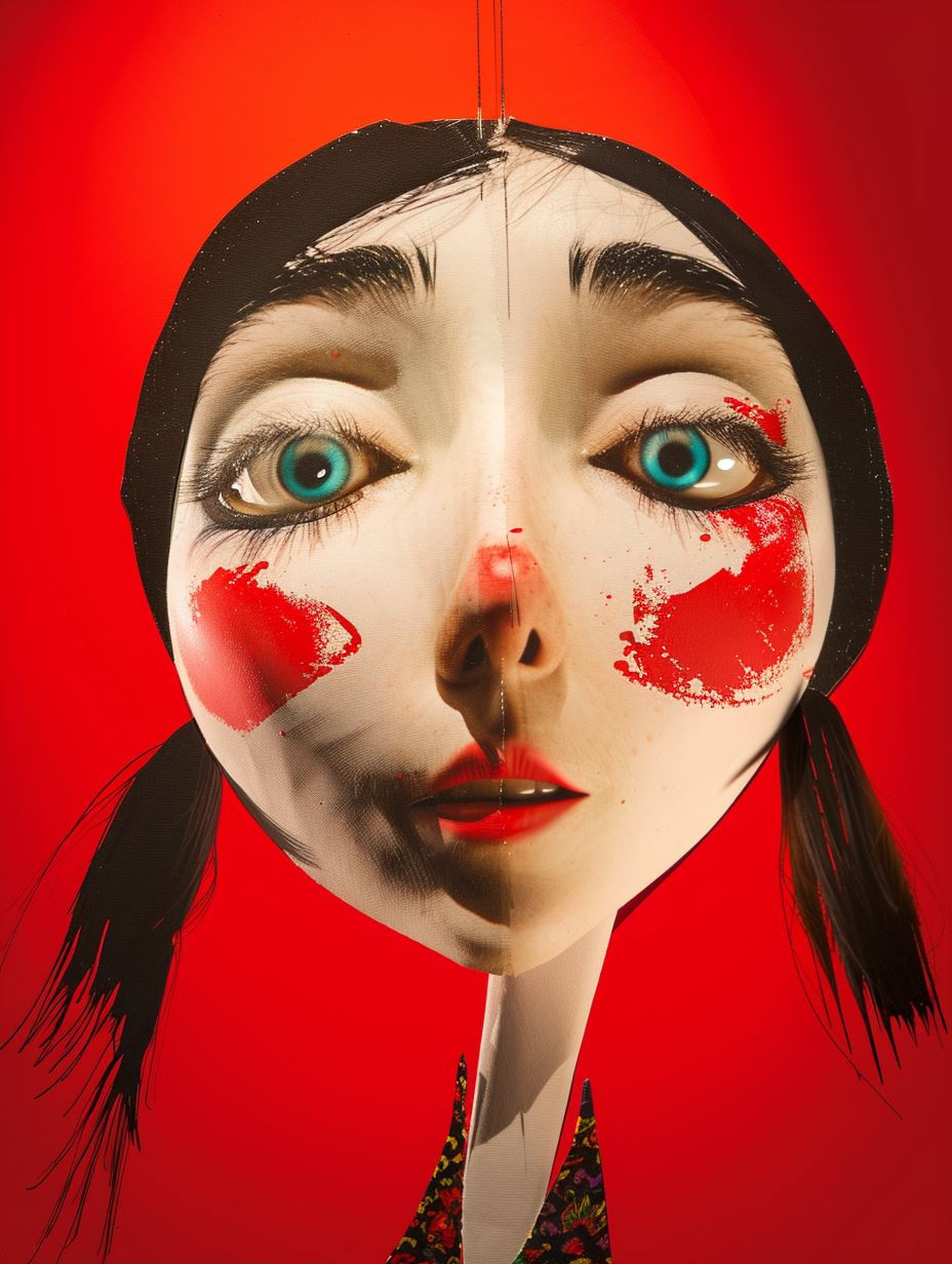 Surrealist Paper Doll Portrait