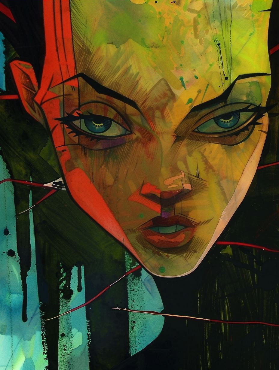 Neon Cyberpunk Portrait Art - Image 3