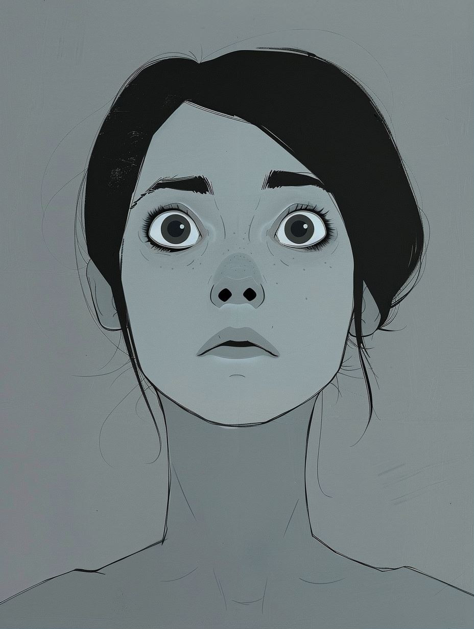 Melancholy Gaze in Monochrome - Image 1