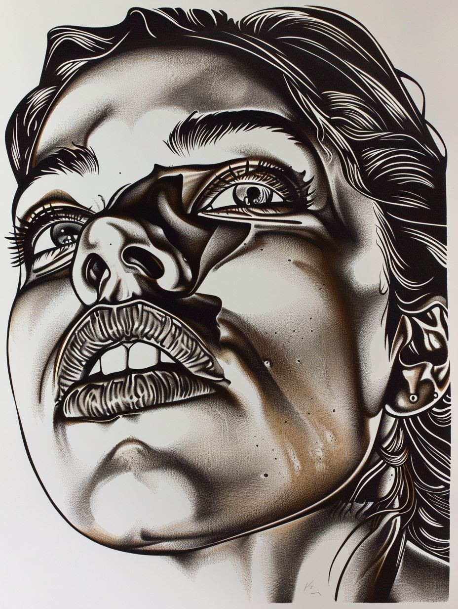 Dramatic Noir Stipple Portrait