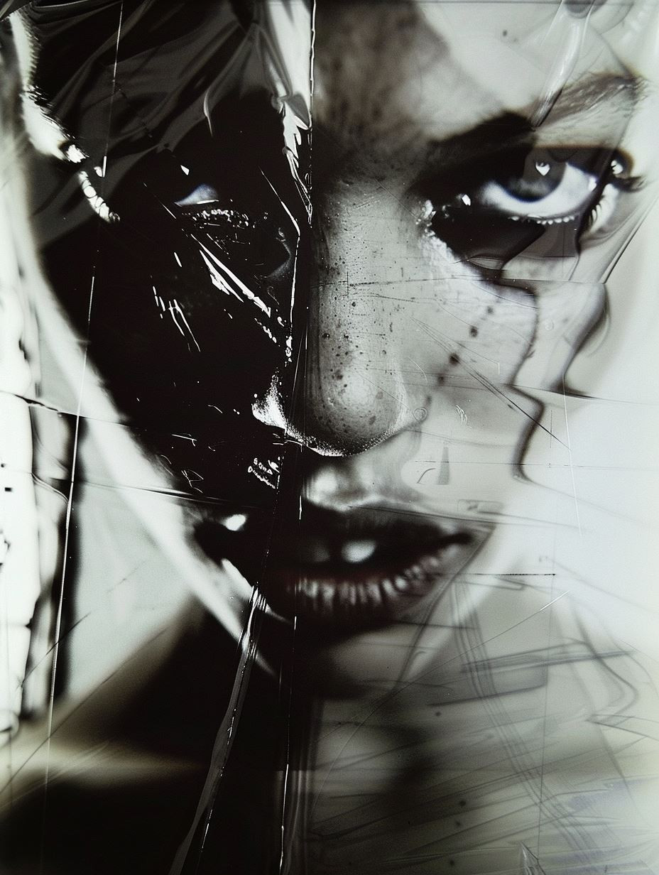 Fractured Reflections of Dark Elegance - Image 1