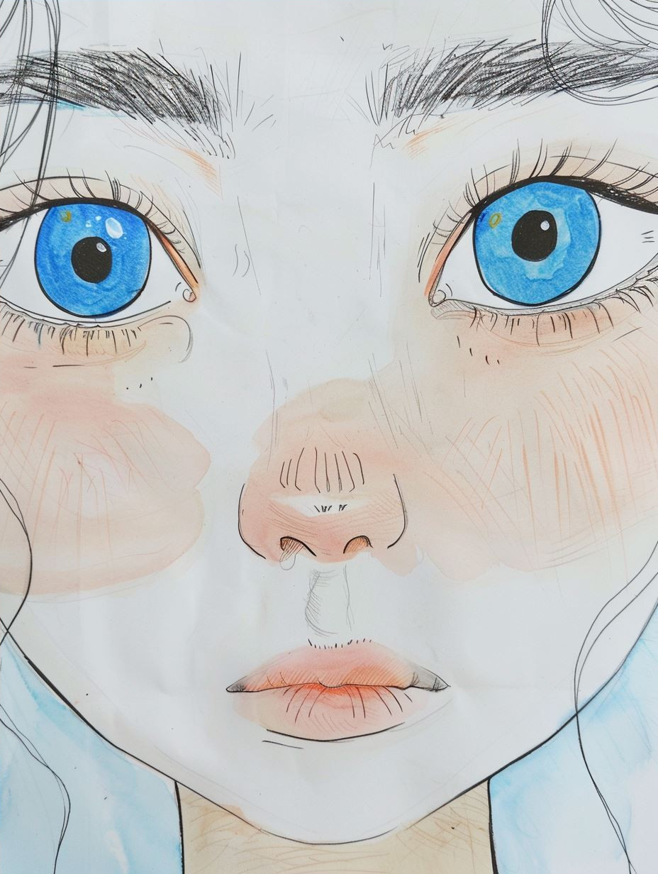 Ethereal Blue Anime Portraits - Image 4
