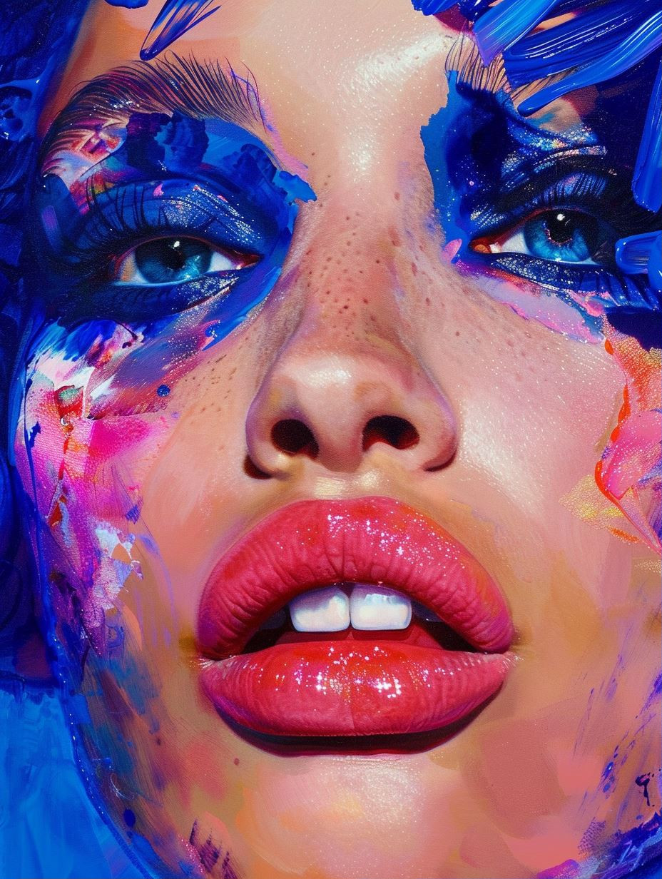 Vibrant Neon Paint Portrait