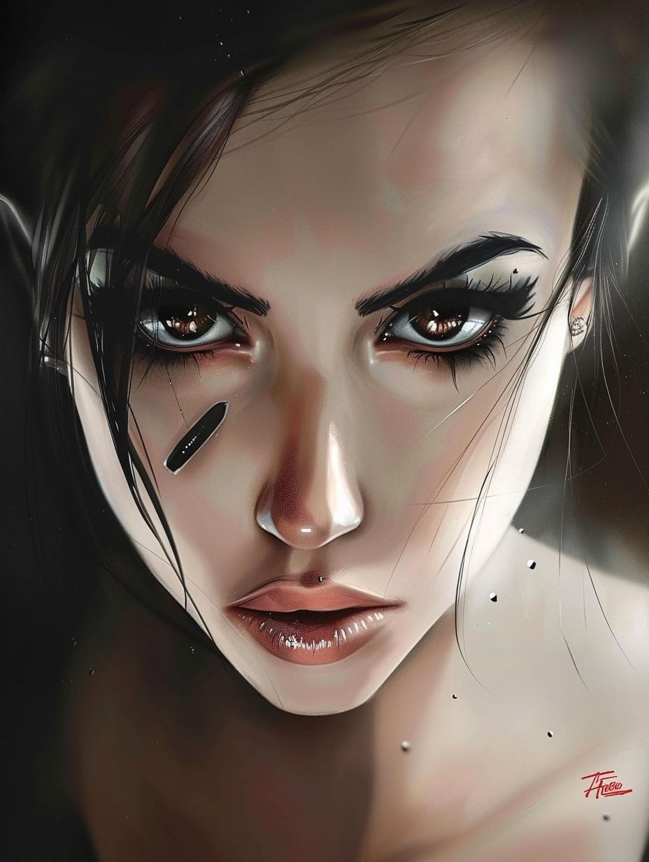 Dark Elegance Digital Portrait - Image 4