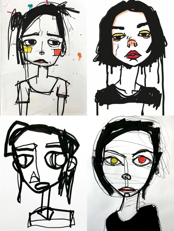 Raw Emotional Ink Sketches