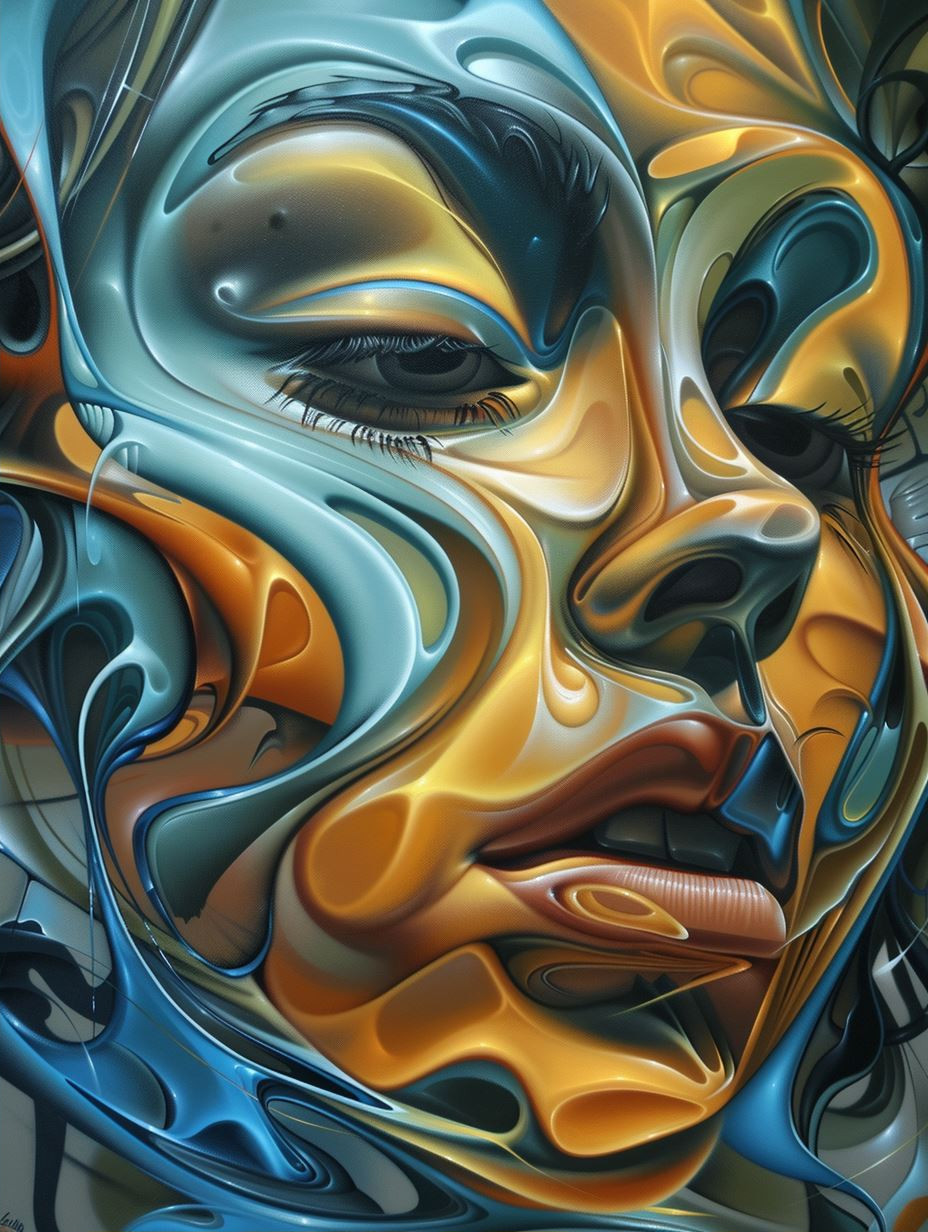 Fluid Gold and Azure Portraits - Image 2