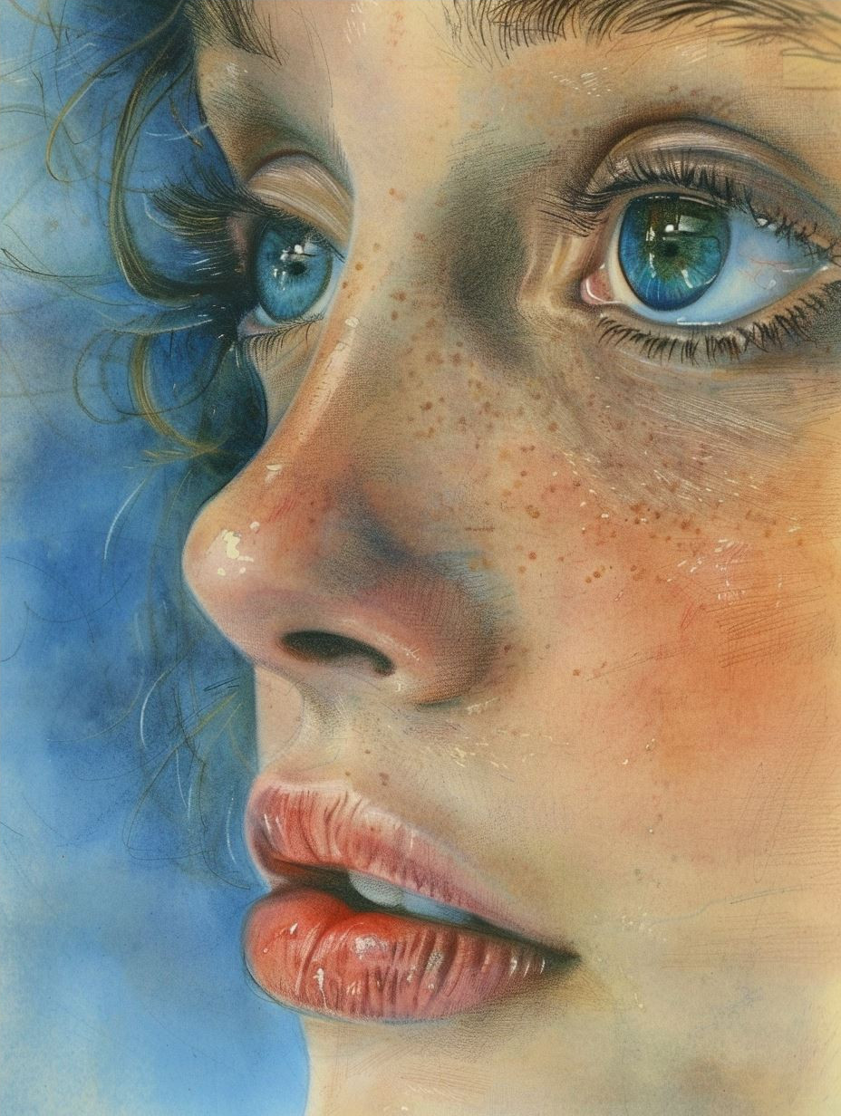 Ethereal Gaze of Azure Eyes - Image 4