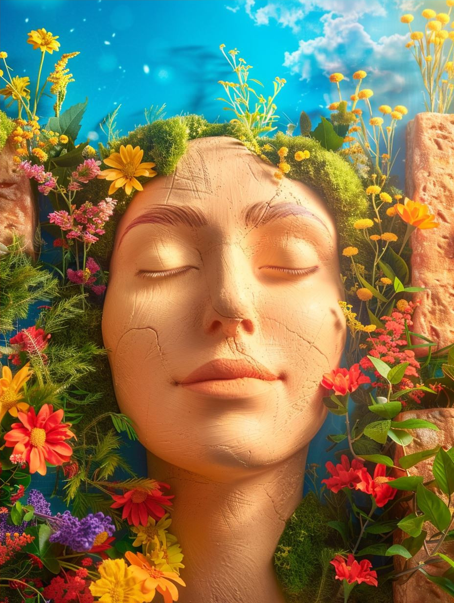 Floral Dreams: A Surreal Portrait Collage - Image 4