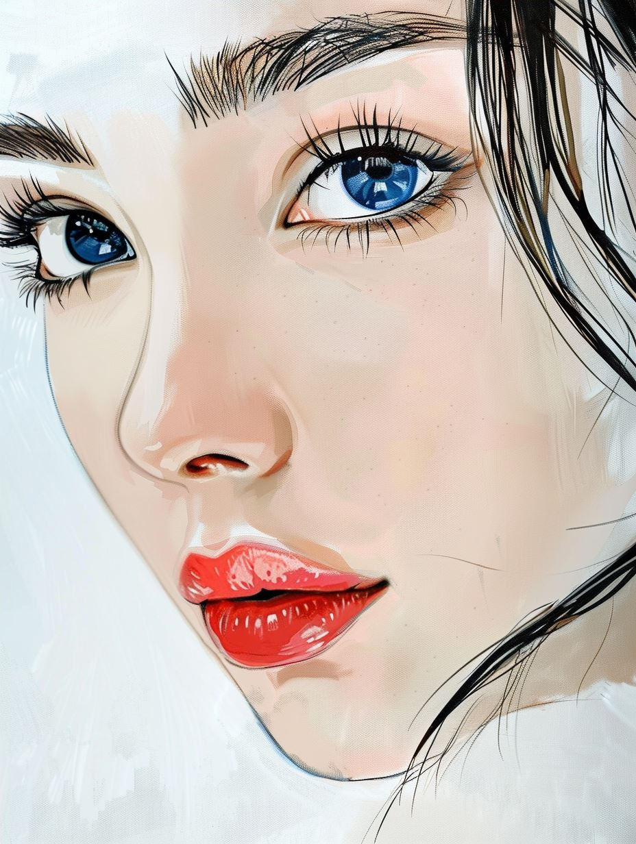 Azure Gaze Digital Portraits - Image 4