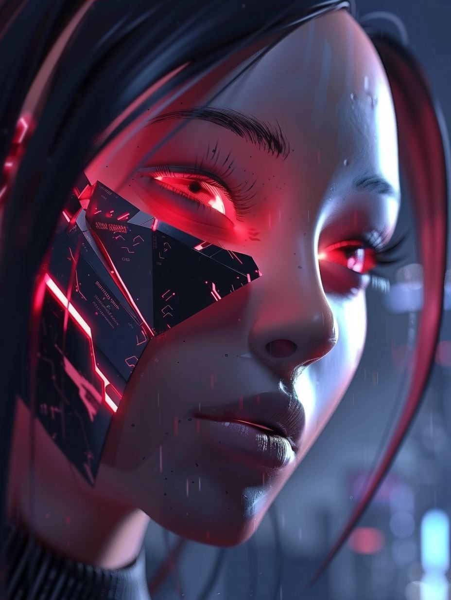 Neon Cyberpunk Android Portrait - Image 4