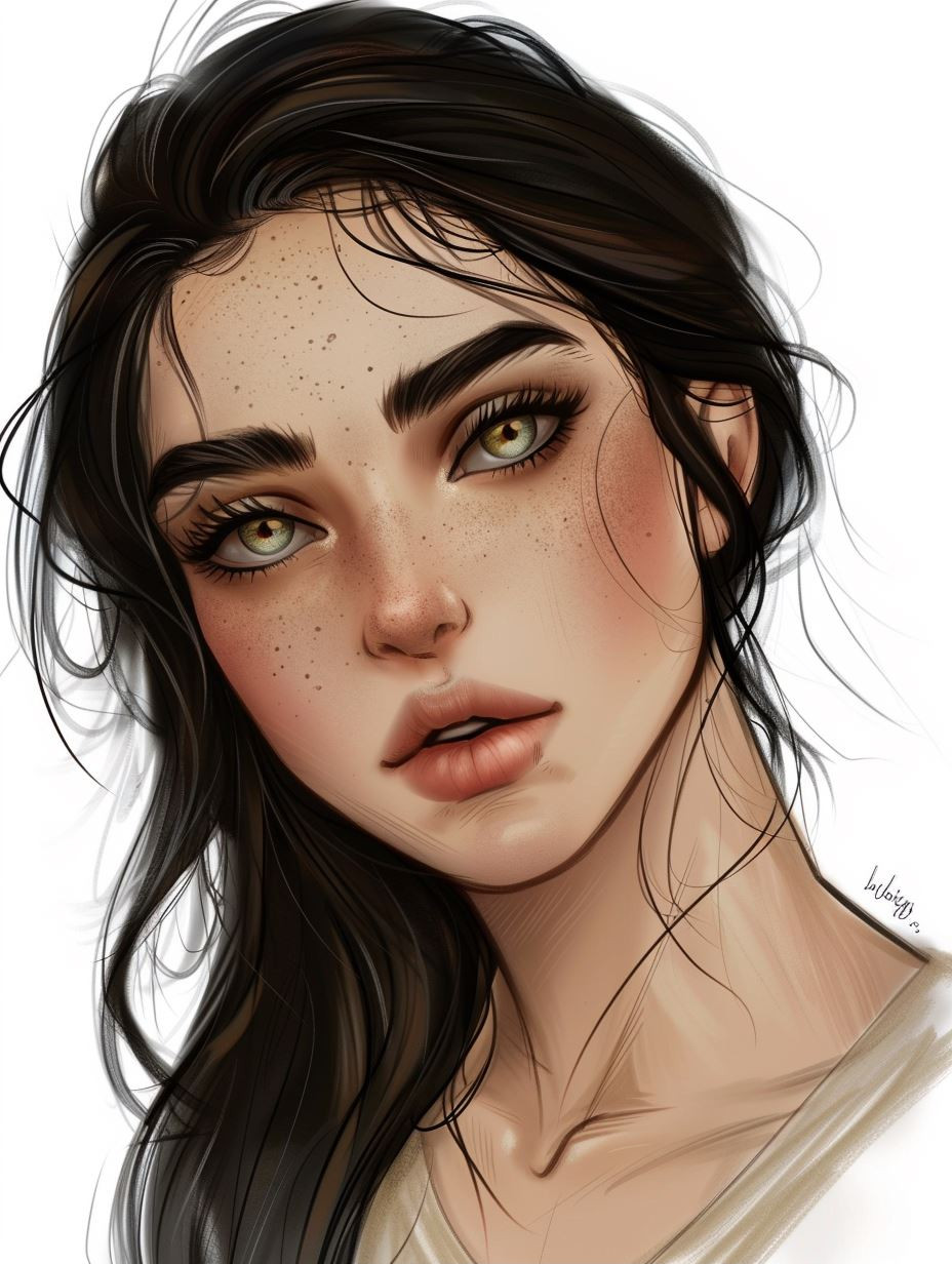 Ethereal Beauty: Digital Portrait Study - Image 2