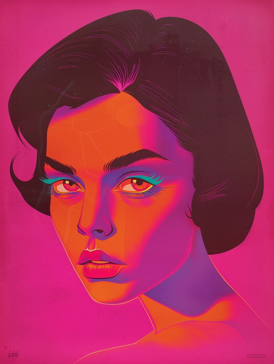 Neon Noir Retro Futurism Portrait - Image 3