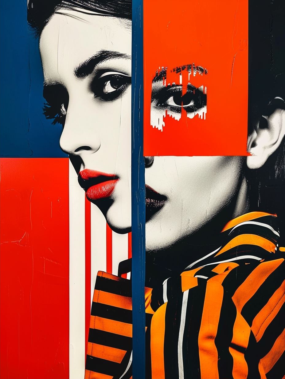 Bold Geometric Pop Art Portrait - Image 2