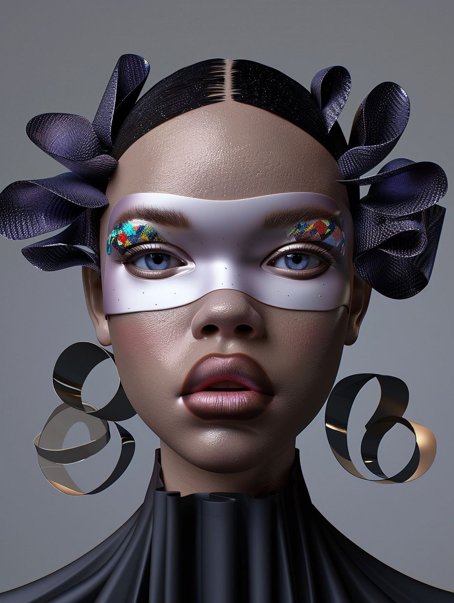 Fragmented Obsidian Beauty Portrait - Image 2