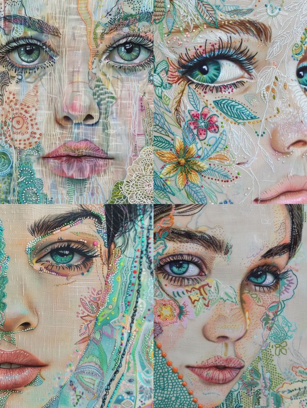 Floral Ethereal Portrait Collage