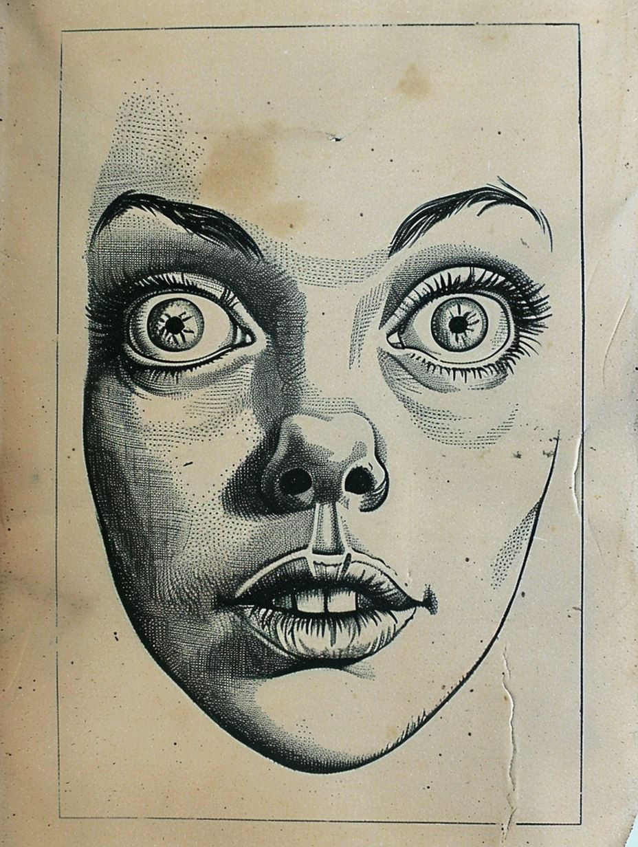 Vintage Stipple Ink Portrait - Image 1