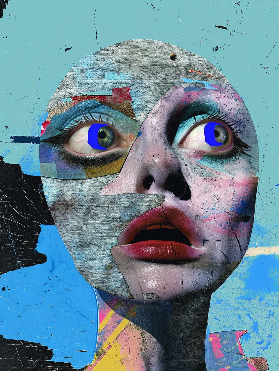 Fragmented Psyche Mixed Media Portrait - Image 3