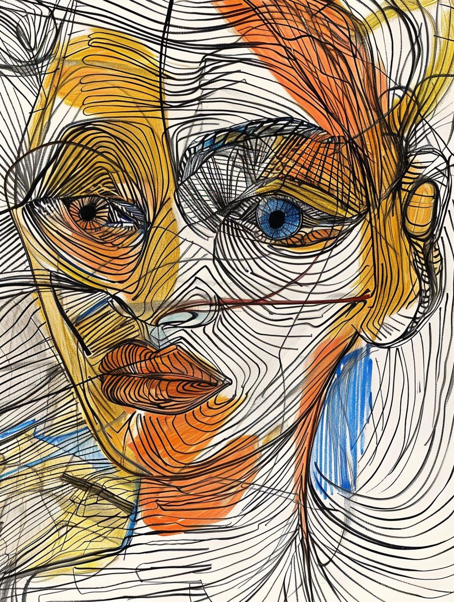 Fragmented Linear Portrait Studies - Image 3