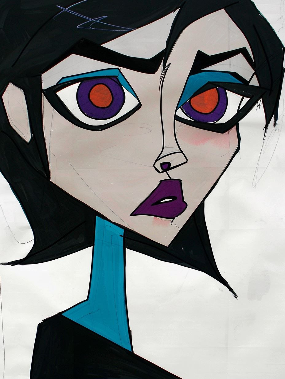 Angular Neo-Noir Stylized Portrait