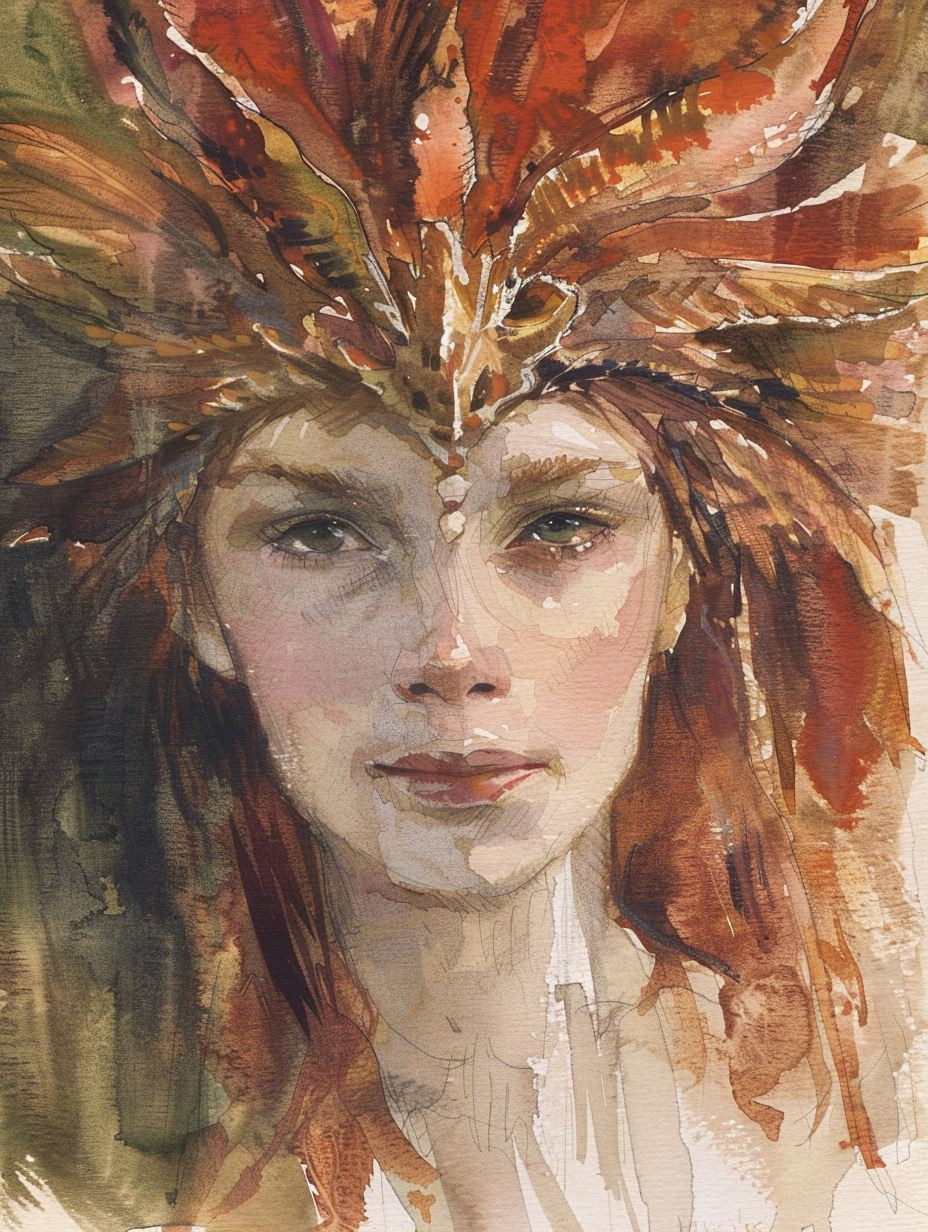 Ethereal Flame Spirit Portrait