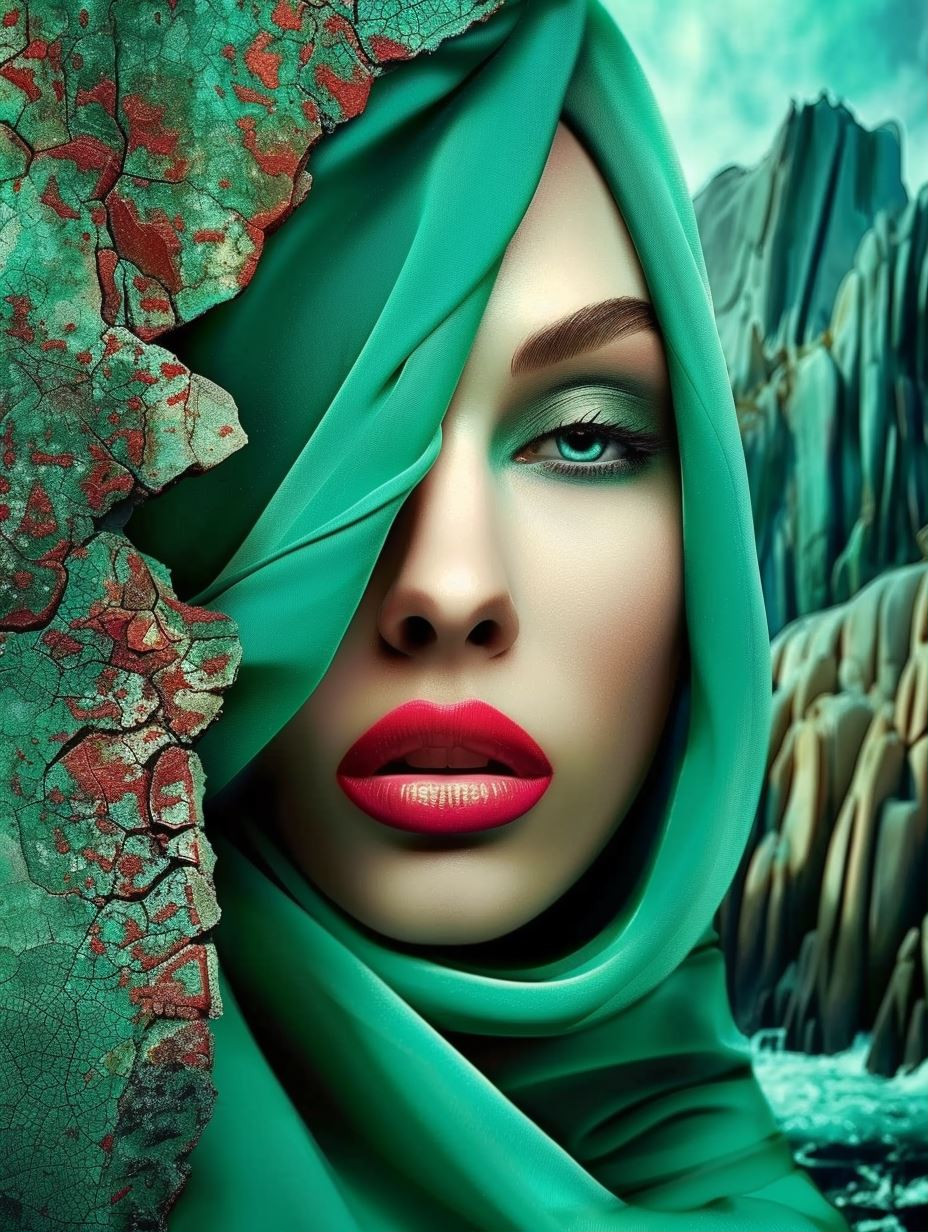 Ethereal Teal Dream Portraits - Image 1