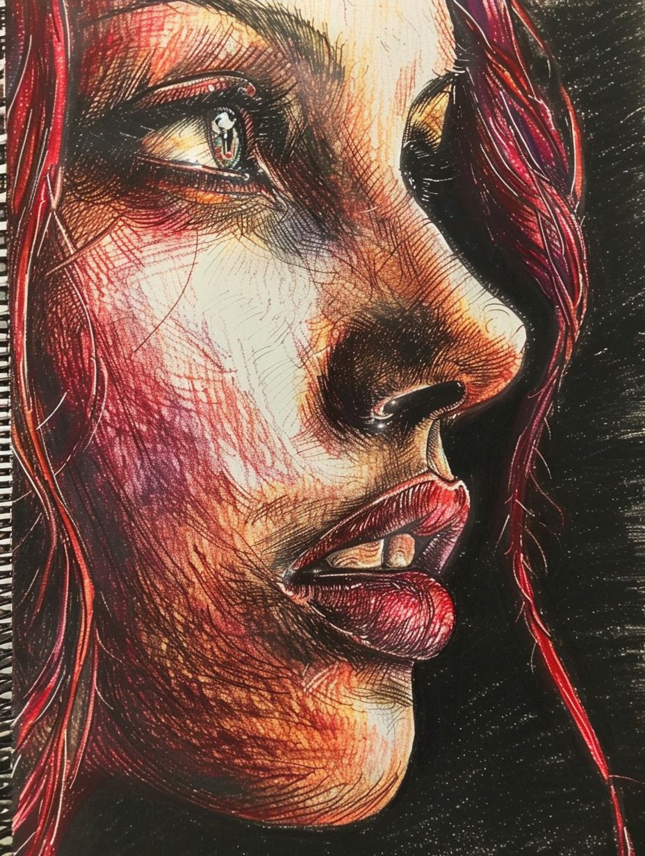 Whispers of the Soul: Colored Pencil Portraits - Image 4