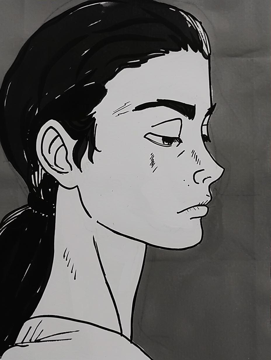 Bold Stylized Female Portrait Study - Image 3
