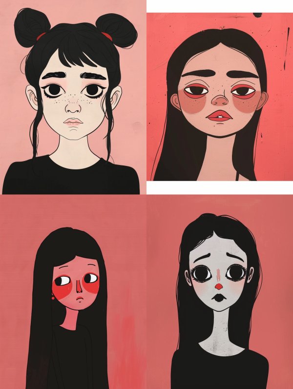 Emotional Portraits in Flat Art