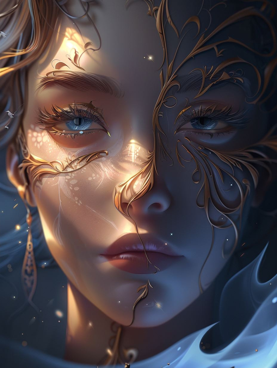 Ethereal Golden Celestial Portraits - Image 2