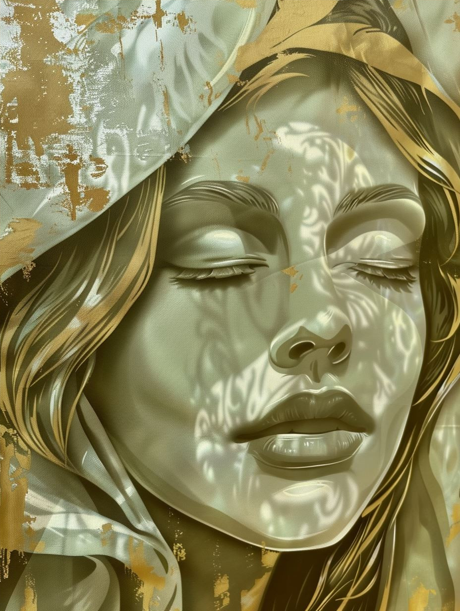 Ethereal Gilded Portraiture Study - Image 4