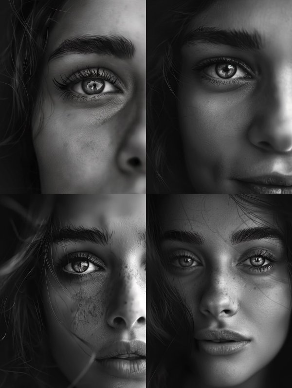 Intimate Monochrome Gaze Study
