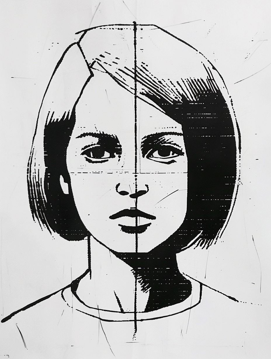 Stark Monochrome Graphic Portrait - Image 2