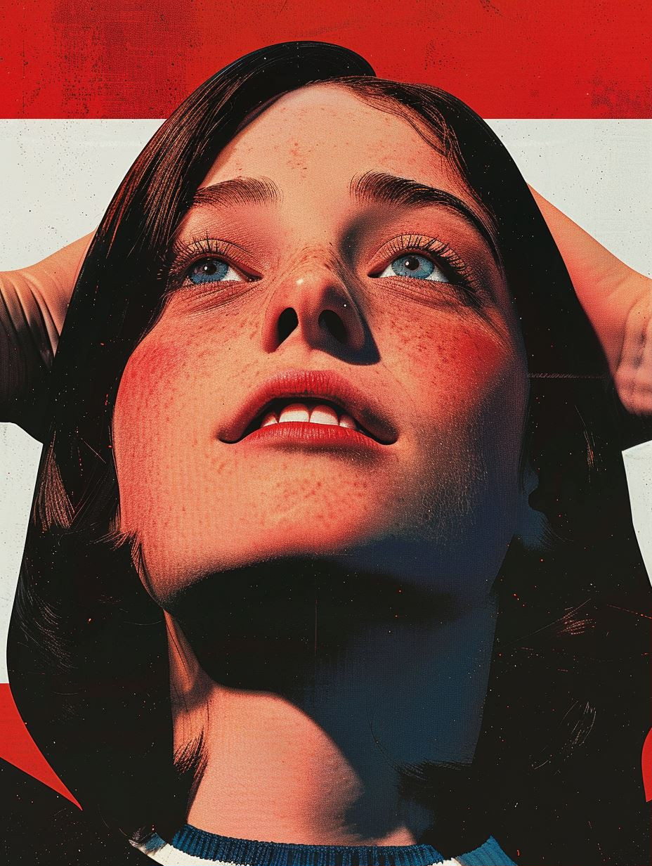 Bold Crimson Pop Art Portraits - Image 1