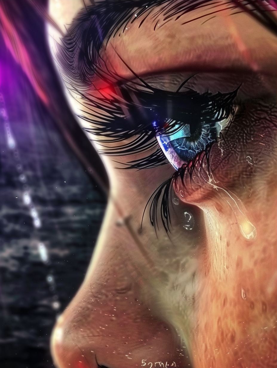 Ethereal Gaze Through Rain - Image 3