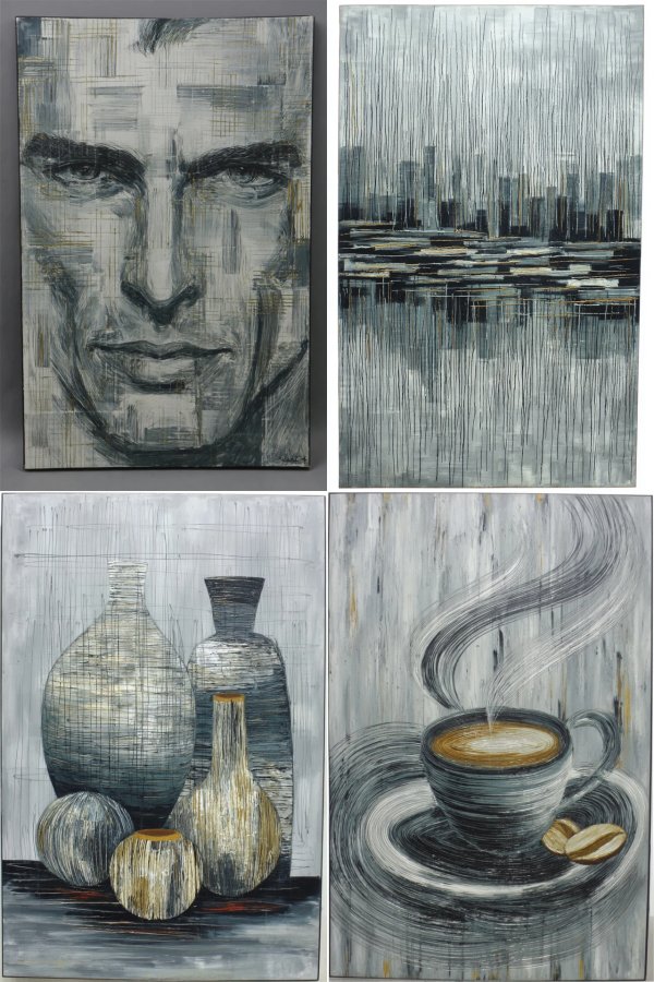 Monochrome Musings: A Modern Art Quartet