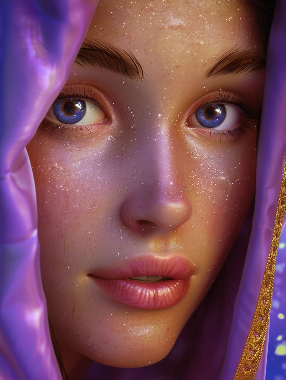 Ethereal Beauty in Golden Freckles - Image 4