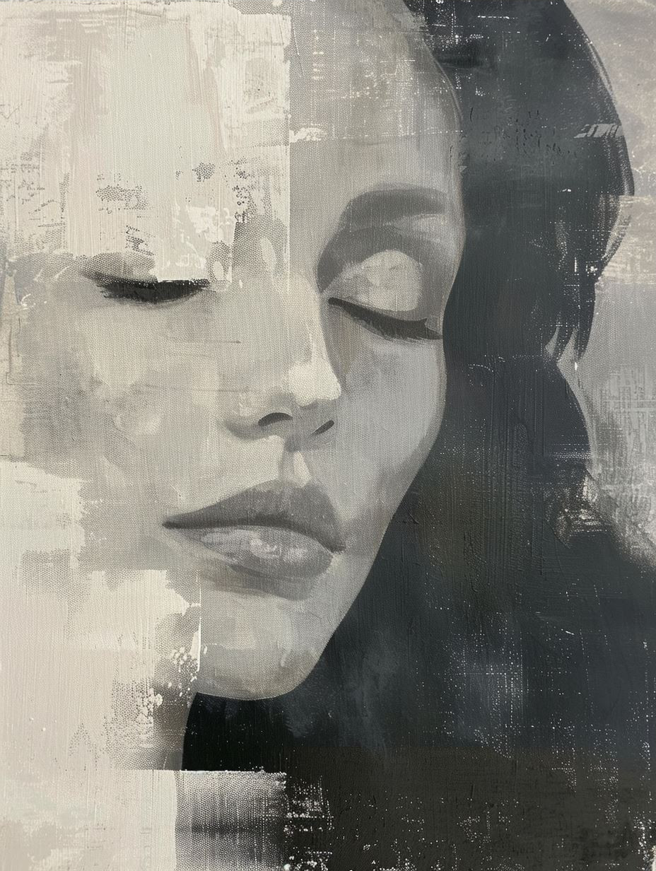 Fragmented Monochrome Portrait Study - Image 3