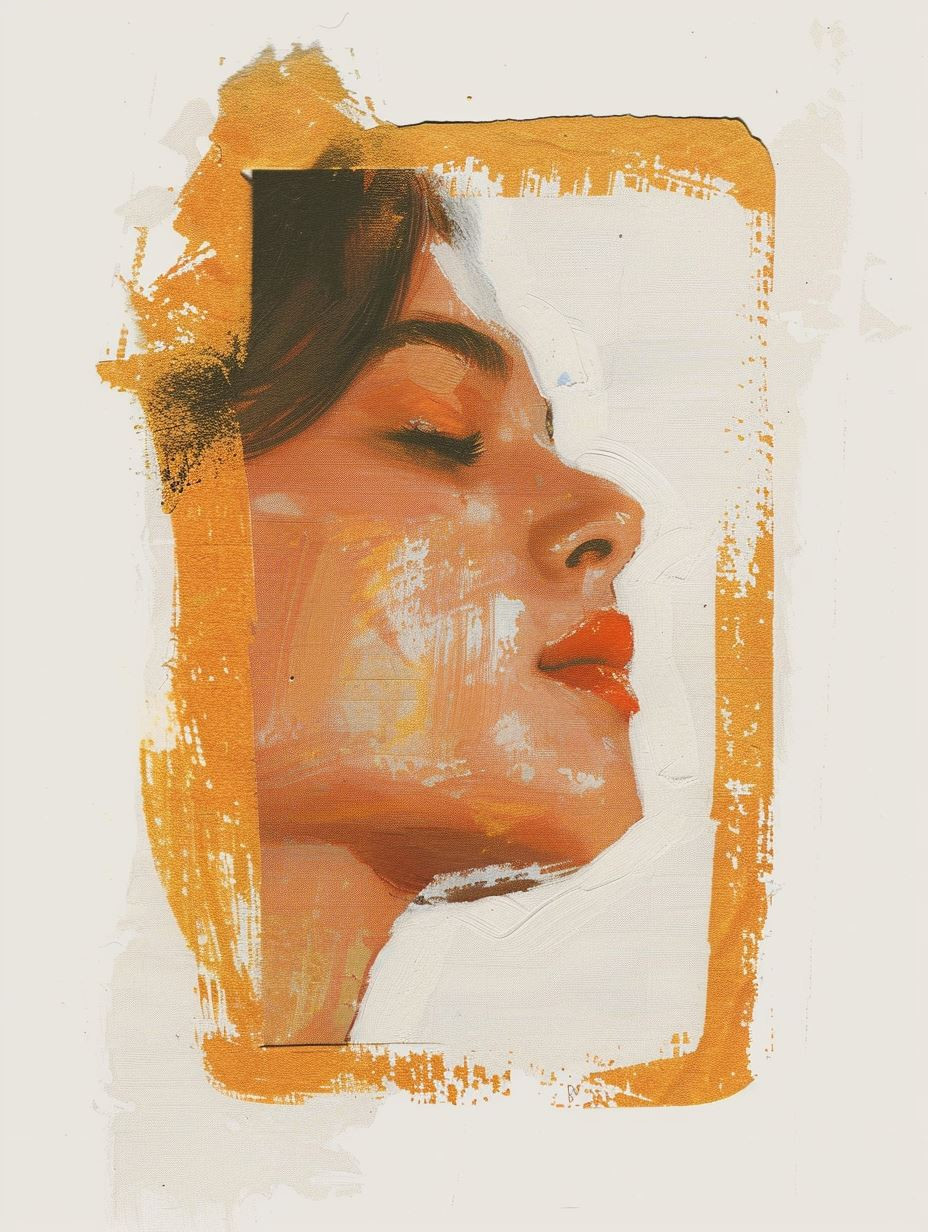 Golden Hues Abstract Portrait Studies - Image 4