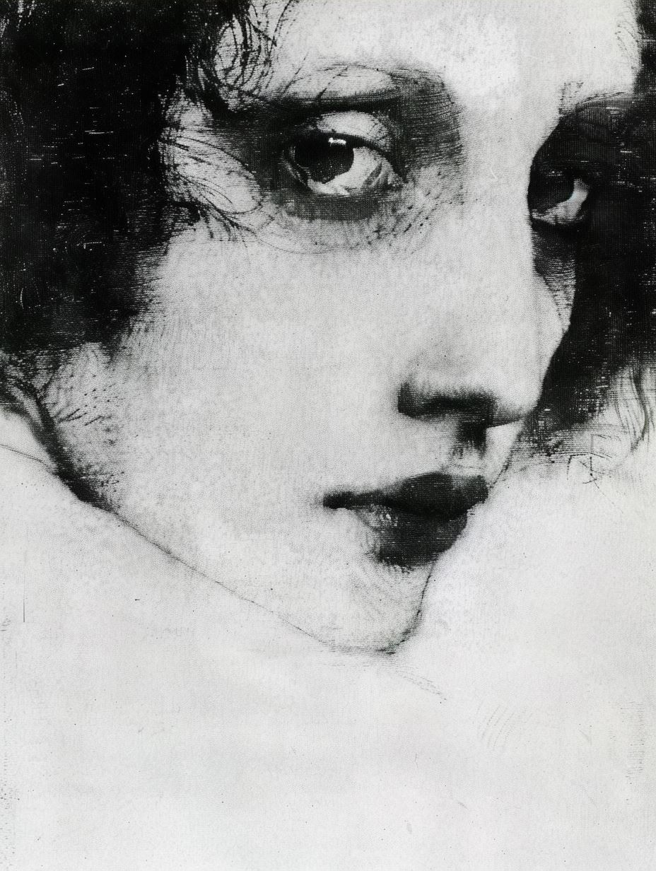 Haunting Charcoal Ethereal Portrait - Image 3
