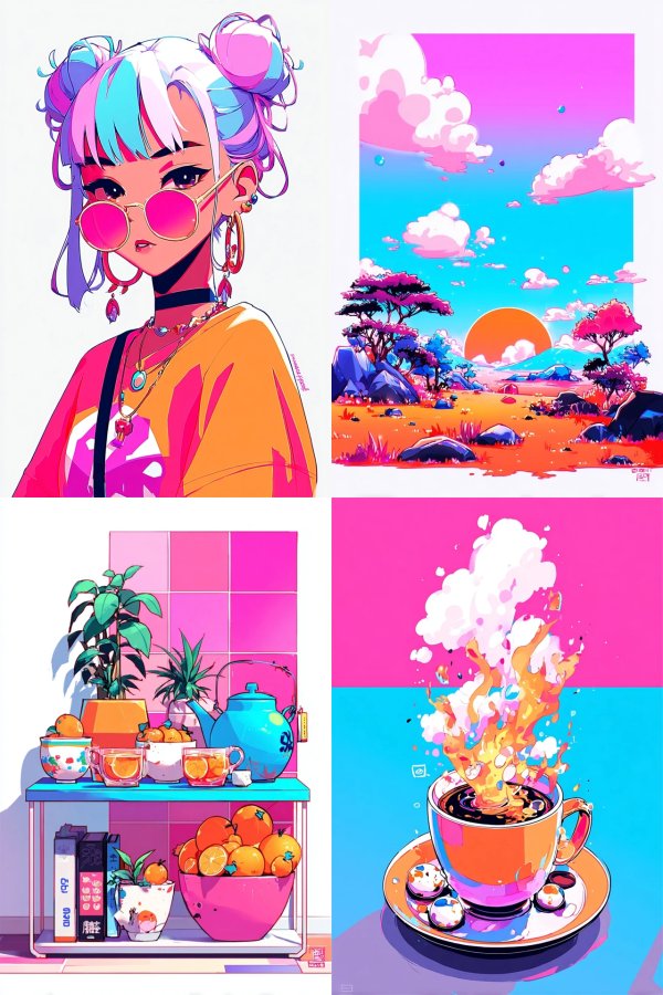 Vibrant Neon Pop Art Collage