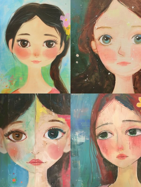 Whimsical Pastel Portrait Art