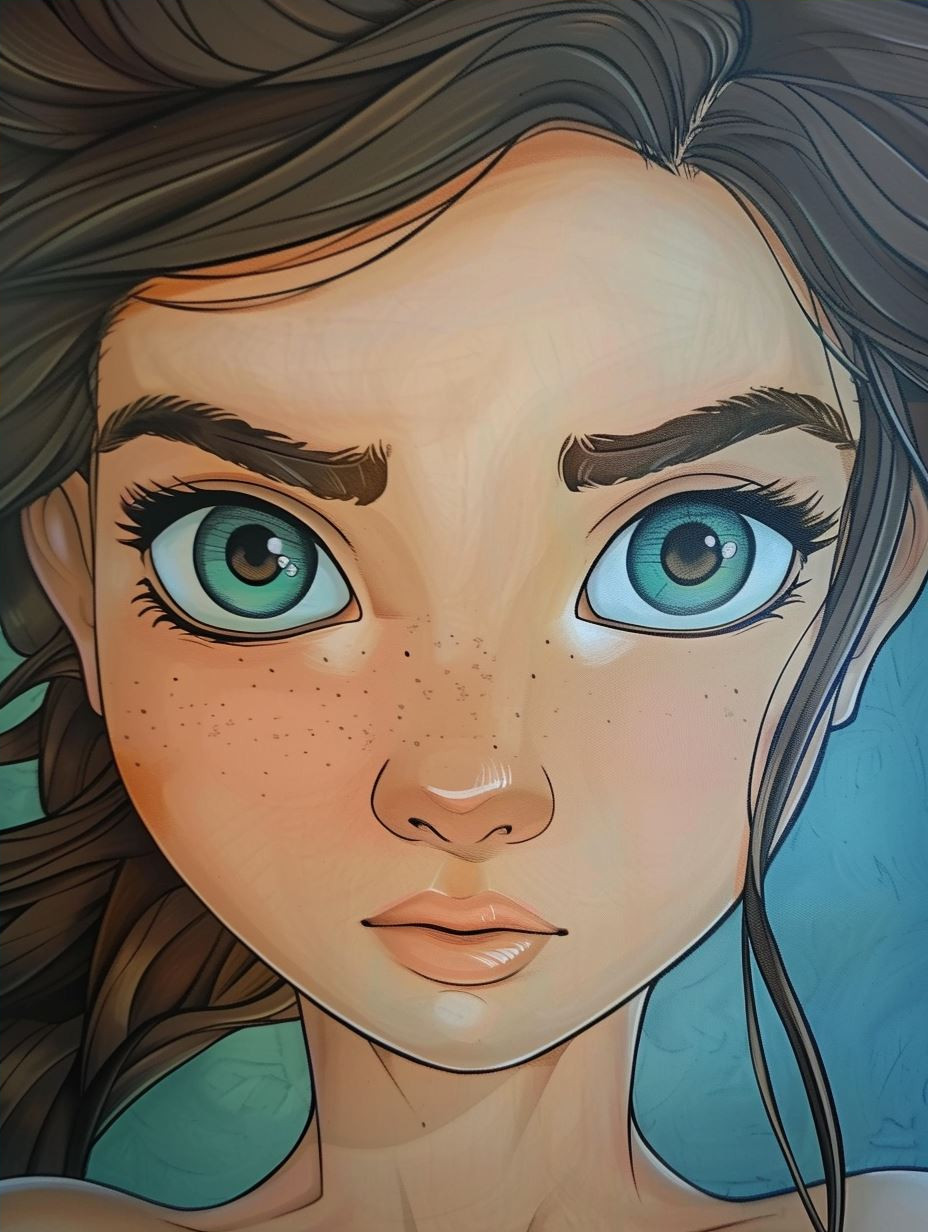 Ethereal Gazes: Digital Portrait Study - Image 4