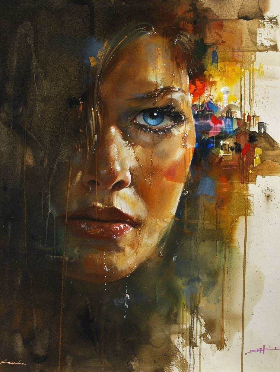 Chromatic Souls: Abstract Female Portraits - Image 3